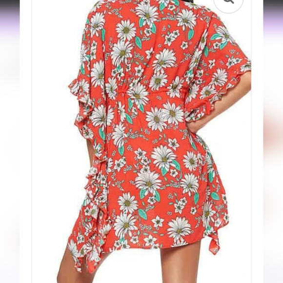 Jessica Simpson Red Floral Kimono Blouse - Picture 6 of 7